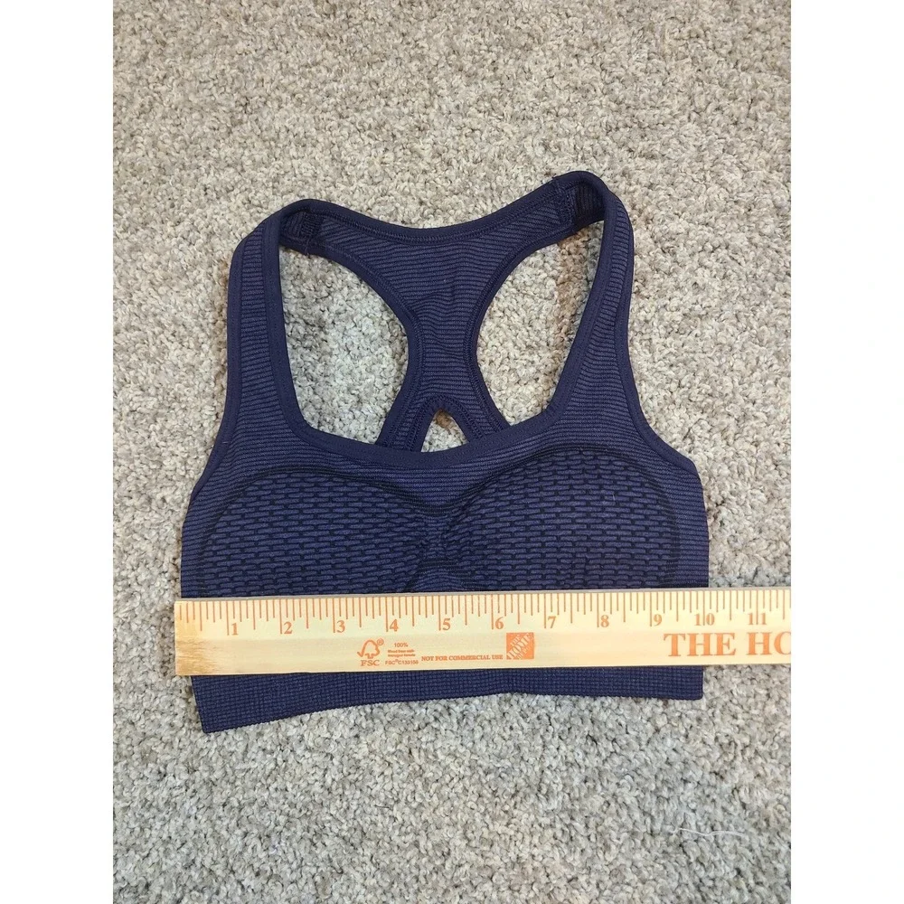 Gymshark Womens Seamless Racerback Light Support Sports Bra Navy Blue Small‎